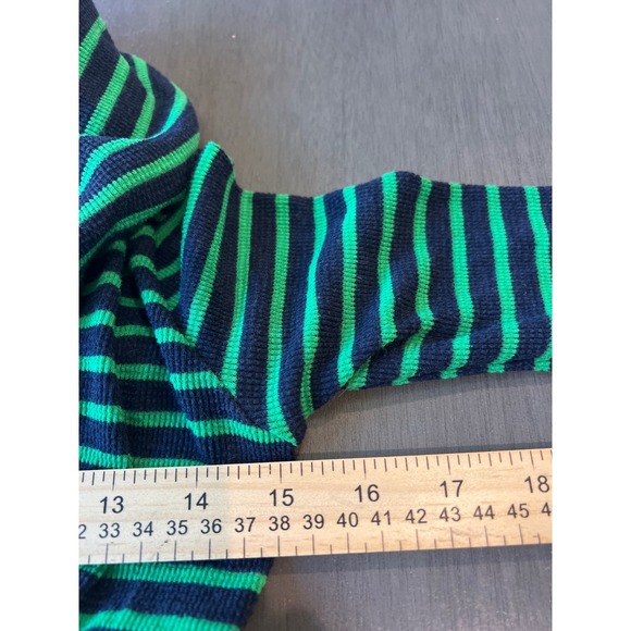 Gap The Octavia Waffle Cowl Neck Long Sleeve Top Women's Small Green Navy - Picture 4 of 5